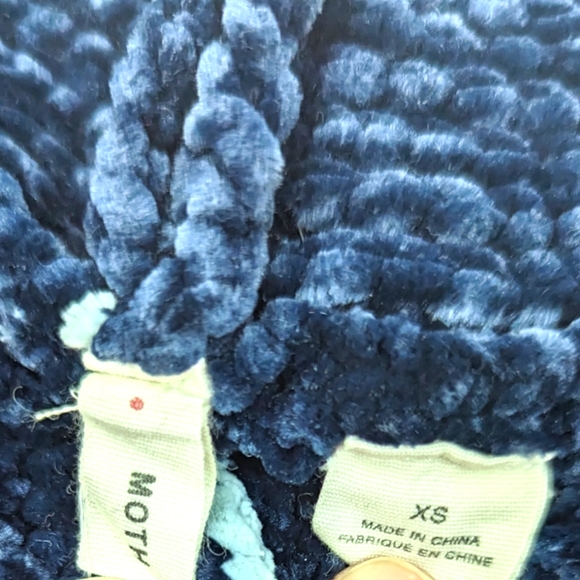 Anthropologie Moth Oversized Chenille Cardigan Sweater Womens XS Navy Blue - Picture 6 of 10
